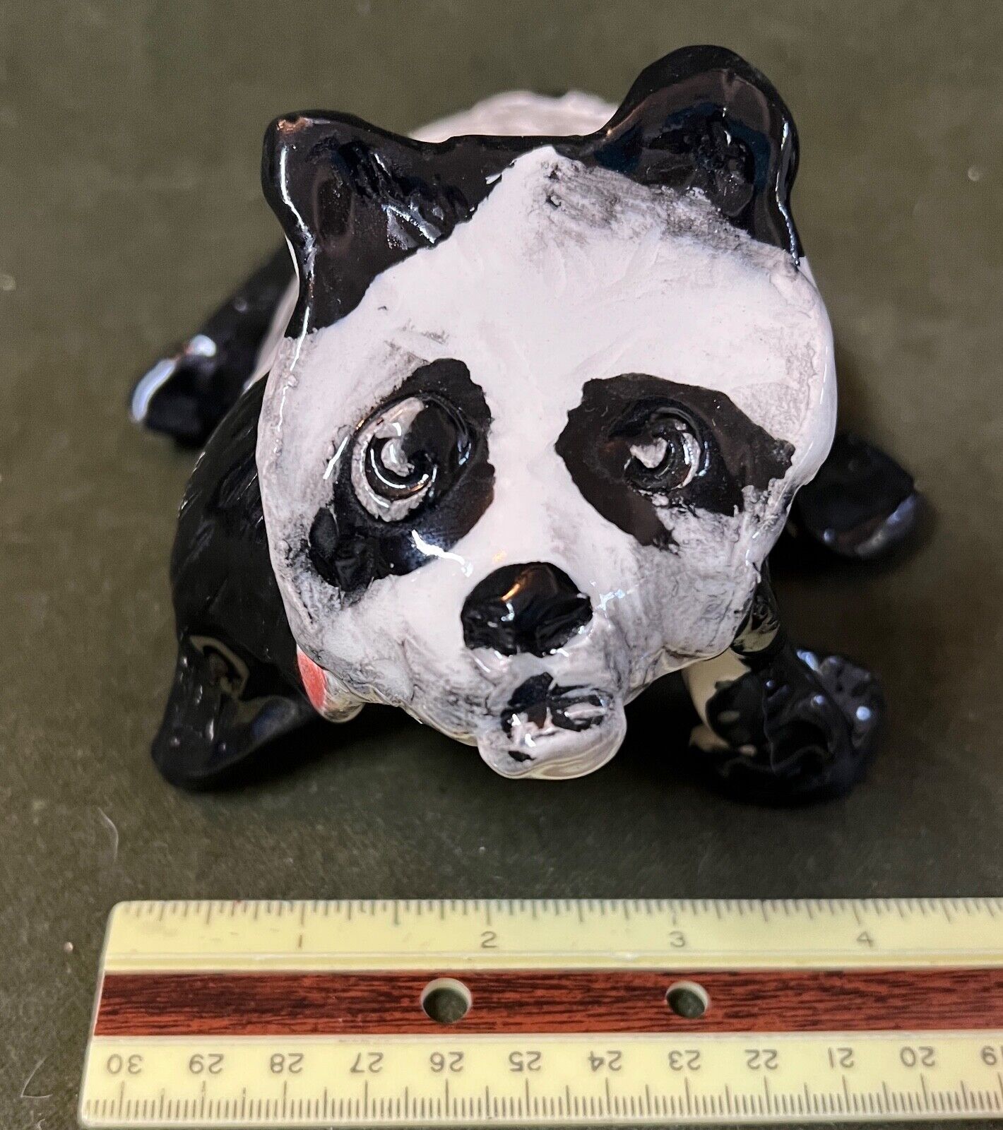 Vintage Artisan Ceramic Sculpted Panda Bear by Gonzalo