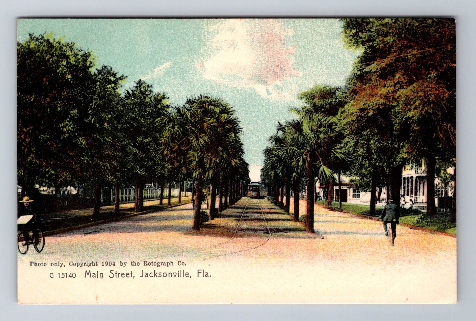 Jacksonville FL-Florida, Main Street, Antique, Vintage Souvenir Postcard