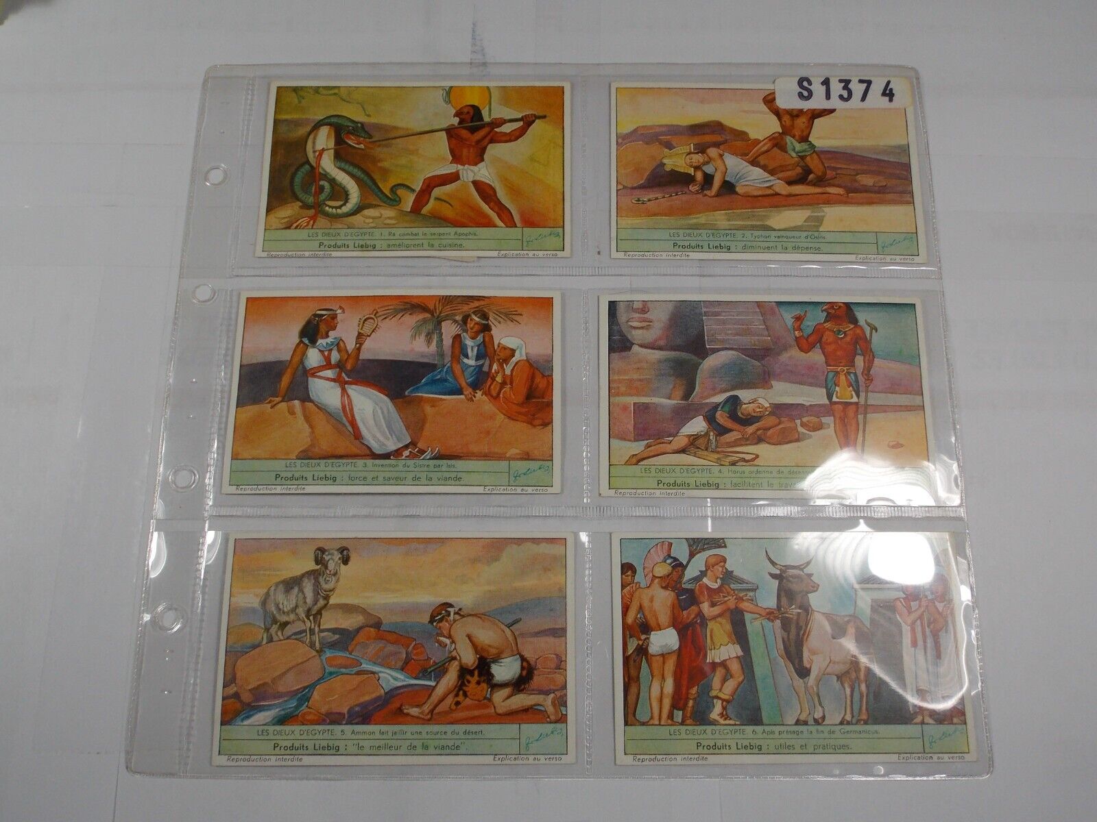 Liebig Trade Cards Gods of Egypt Les Dieux d\'Egypte Complete Set 6