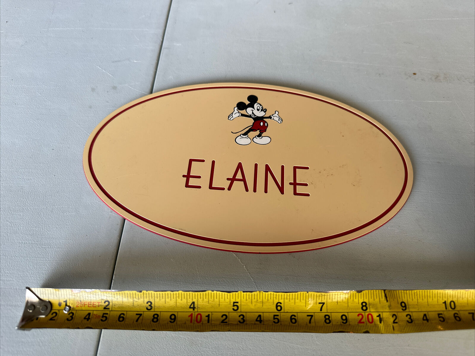 Unique Jumbo 10”x 6” Elaine Disney Authentic Cast Member Badge Plaque