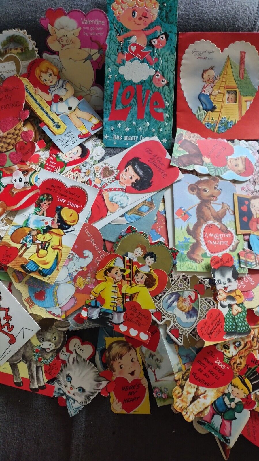 Vintage Valentines Cards Used And Unused Lot Of 110+ Cards 