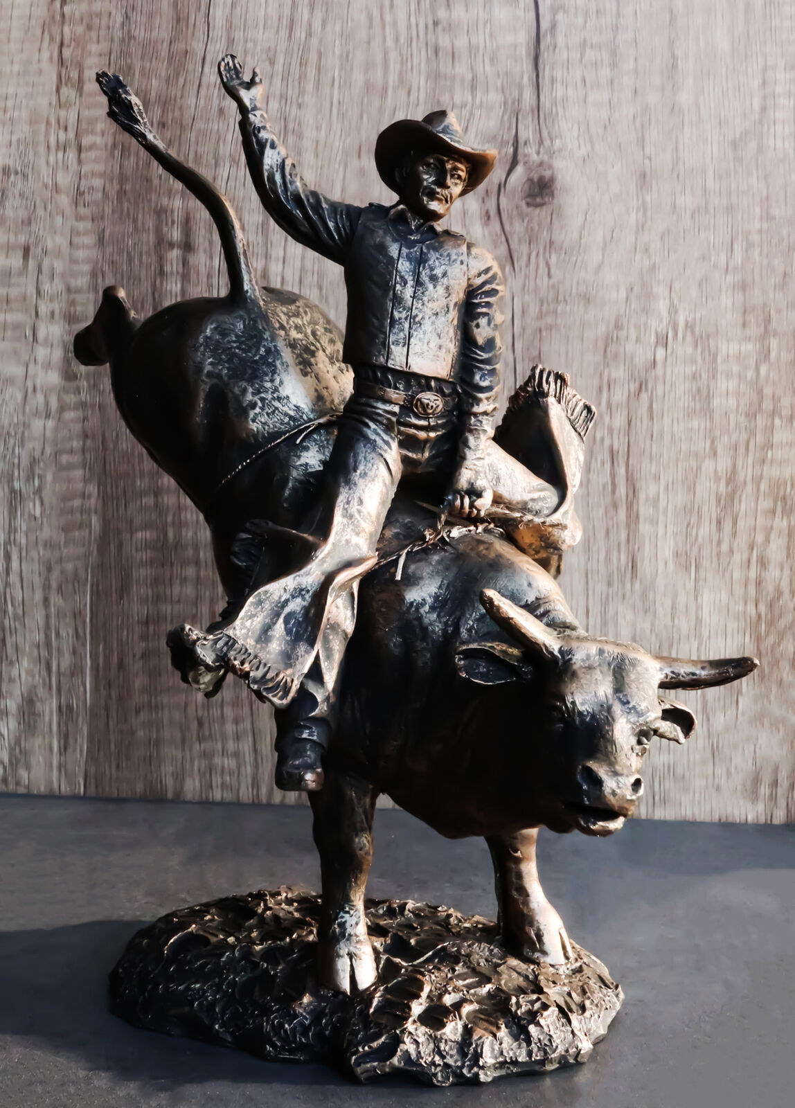 Ebros Western Wild Rodeo Bull Rider Cowboy On Bucking Bull Decorative Statue