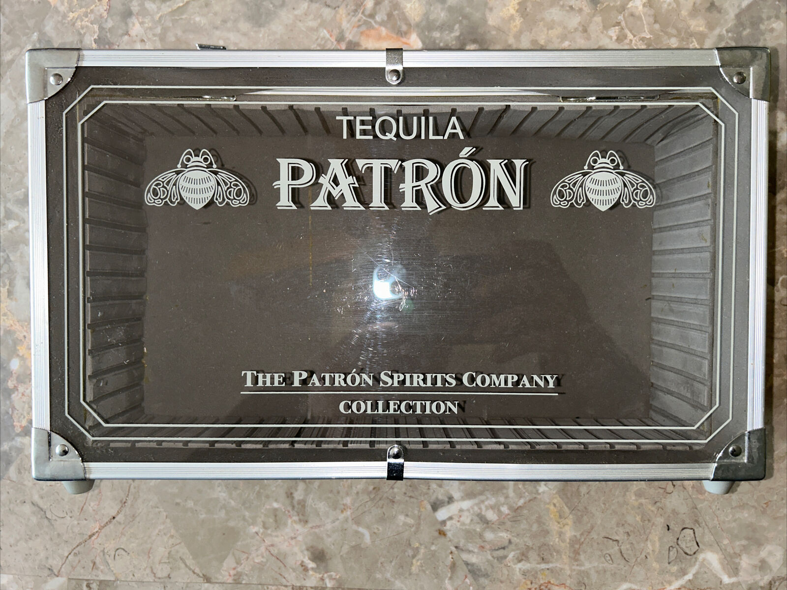 Patron Tequila Metal Silver Storage Box Suitcase 14 X 10 X 5