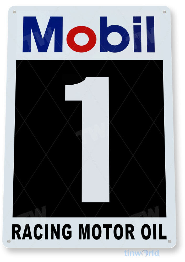 Mobil 1 Gas Oil Sign, Station, Garage, Auto Shop, Retro Rustic Tin Sign C551
