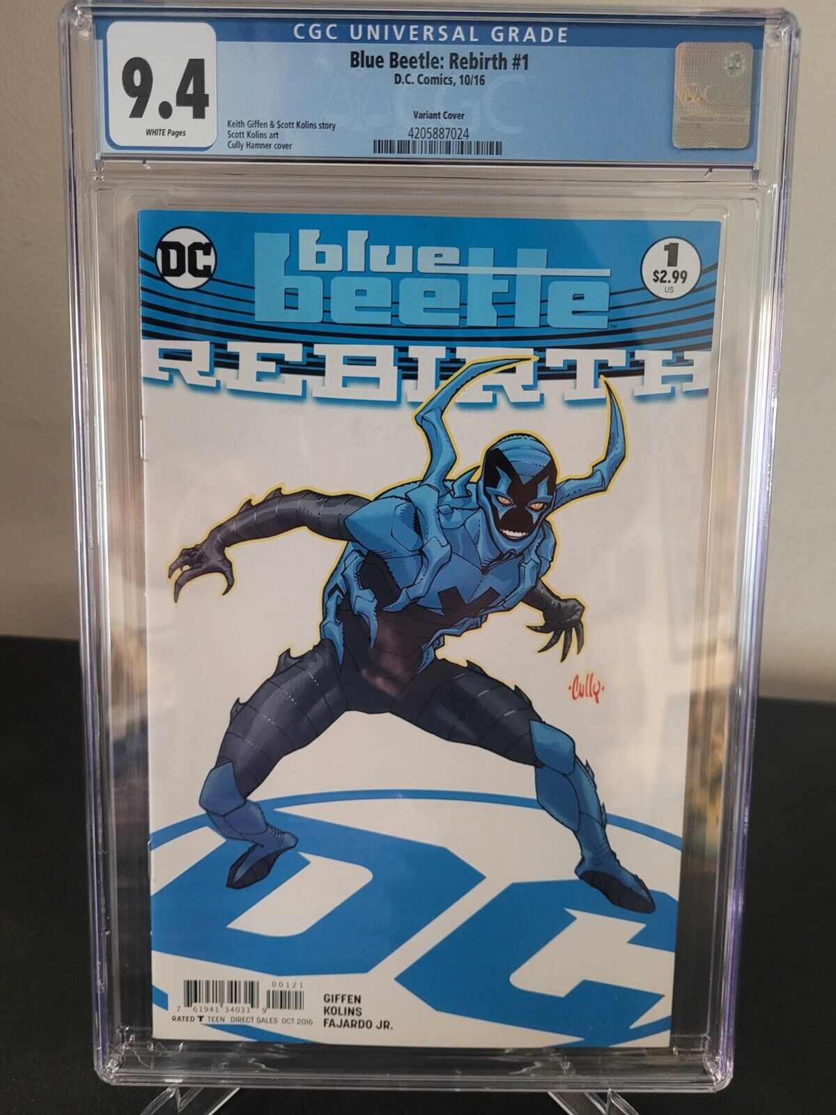 BLUE BEETLE: REBIRTH #1 CGC 9.4 GRADED 2016 DC COMICS CULLY HAMMER VARIANT COVER