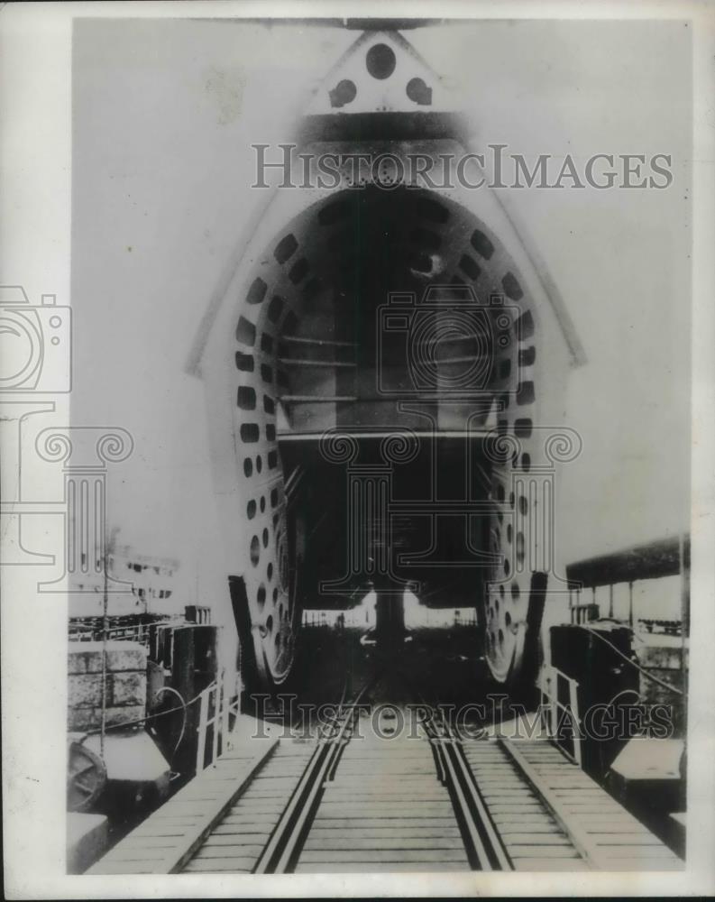 1931 Press Photo The SS Schwerin designed to carry between 18 & 30 railroad cars