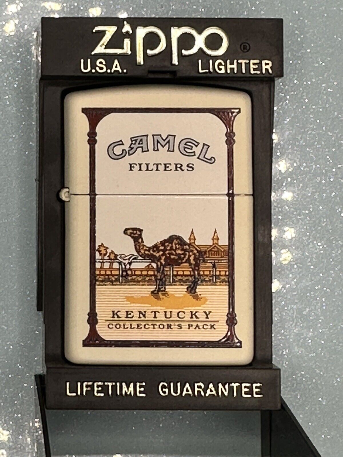 Vintage 1998 Camel State Kentucky Cream Matte Zippo Lighter NEW RARE