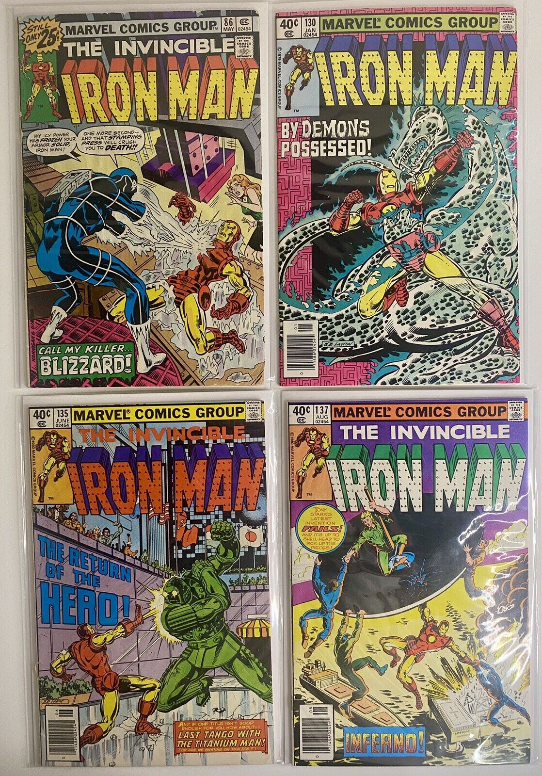 Lot Of 12 Iron Man Bronze Age Marvel Comics Blizzard Machine Man Titanium Man
