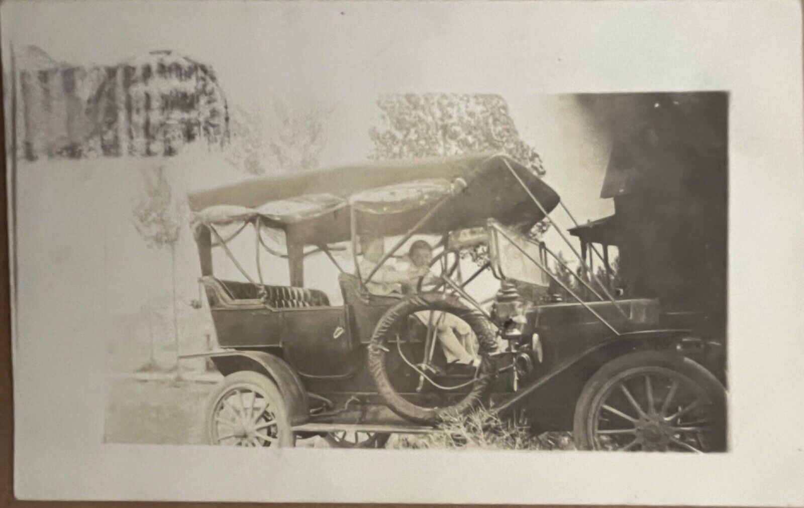 RPPC Idaho Falls Children in an Old Car Real Photo Postcard c1910
