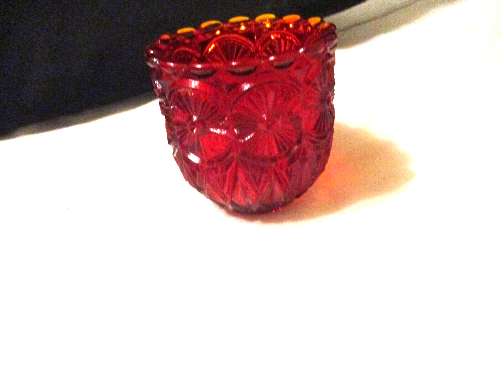 Faroy USA Red Glass Toothpick Candle Holder