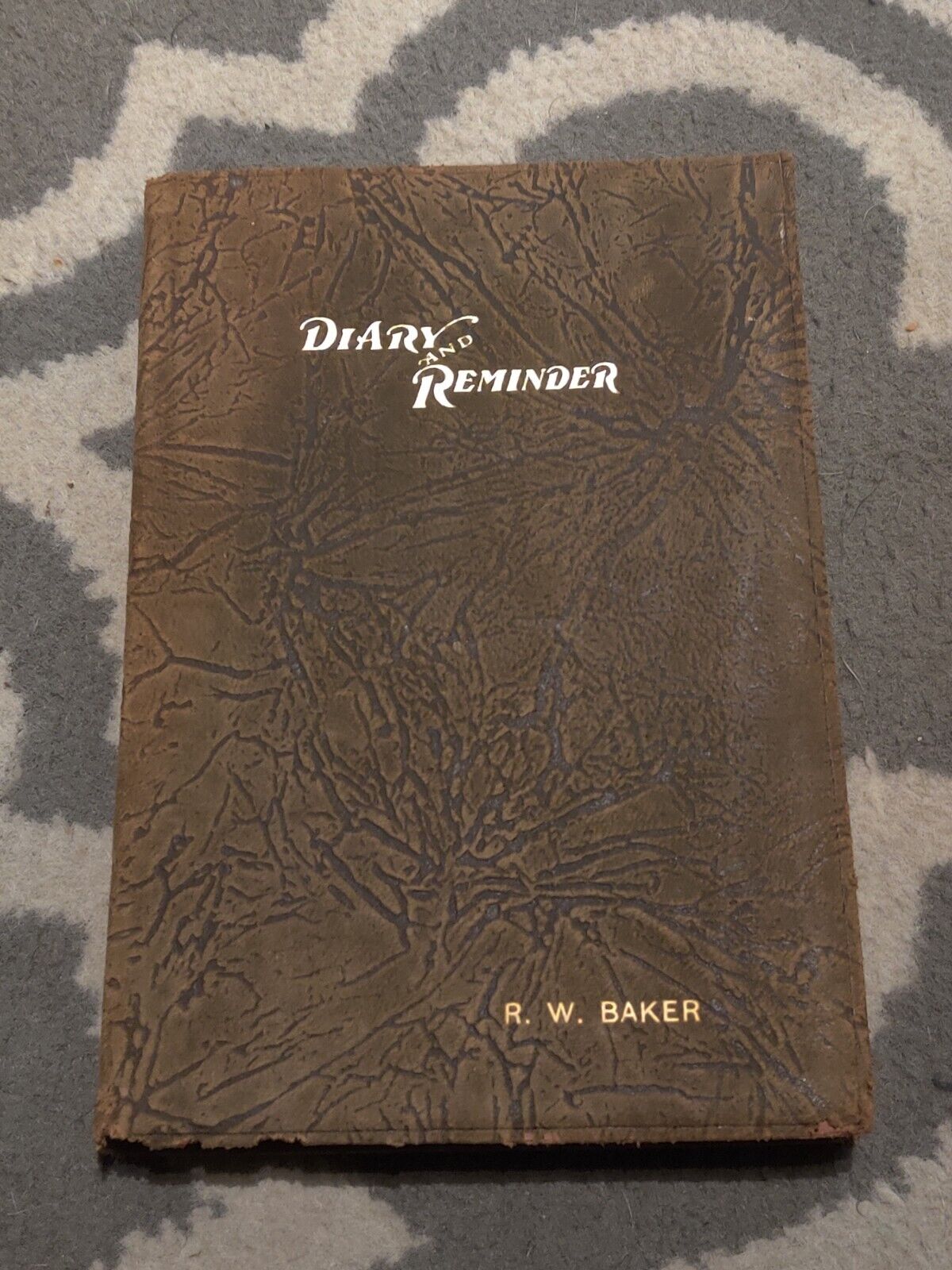 Vintage Decorative Soft Leather Journal Daily Diary Notebook Unused 1925 Seelman