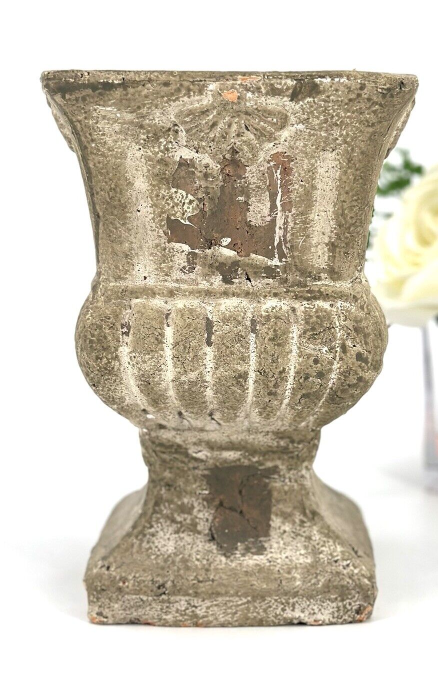 Handcrafted Weathered Distressed Terracotta Urn With Dried Moss 8\