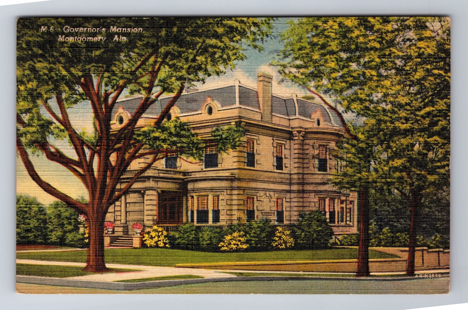 Montgomery AL-Alabama, Governor's Mansion, Antique, Vintage c1940 Postcard