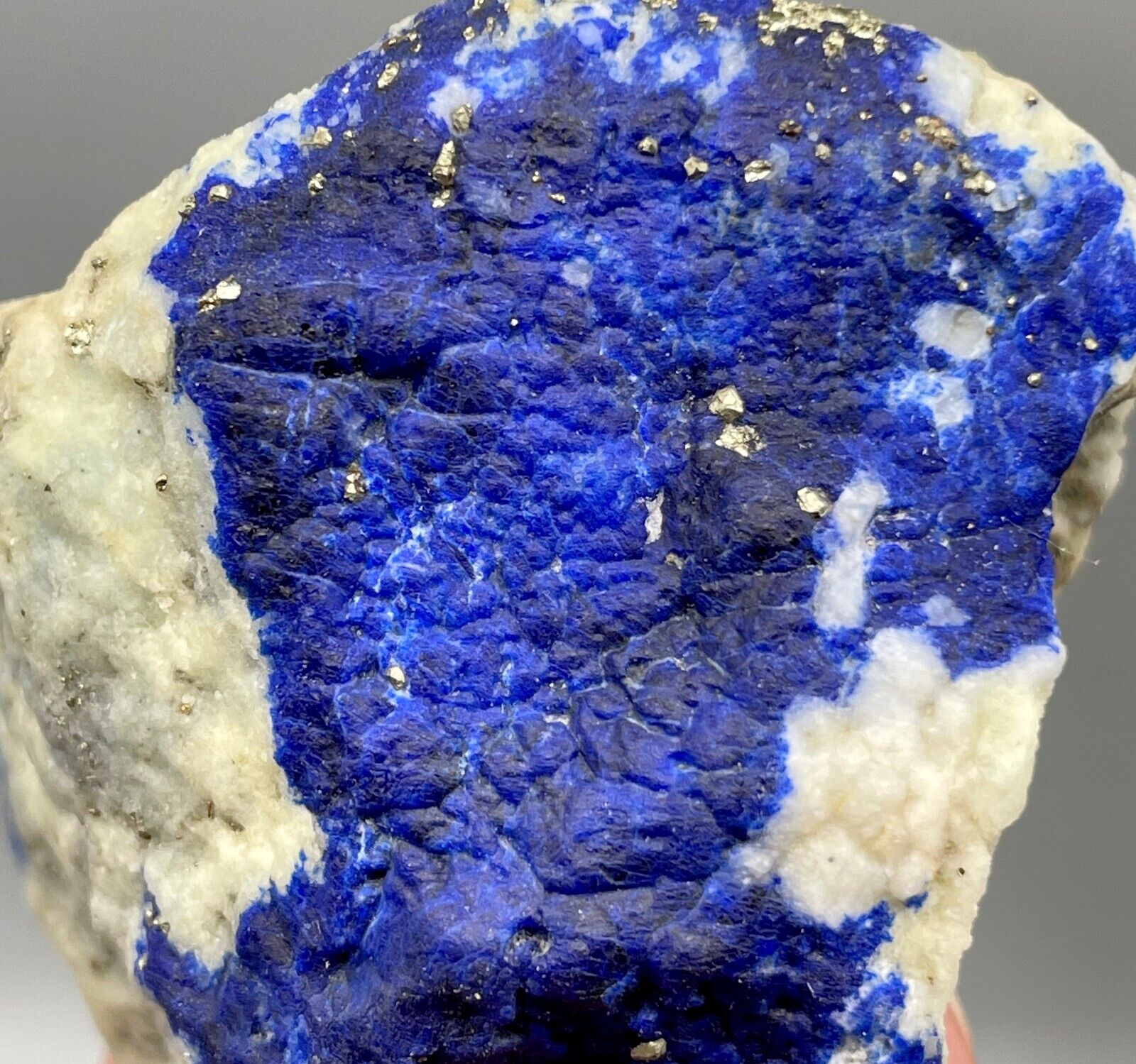 90 Gm Extraordinary Royal Blue Fluorescent Lazurite With Pyrite Specimen~AFG