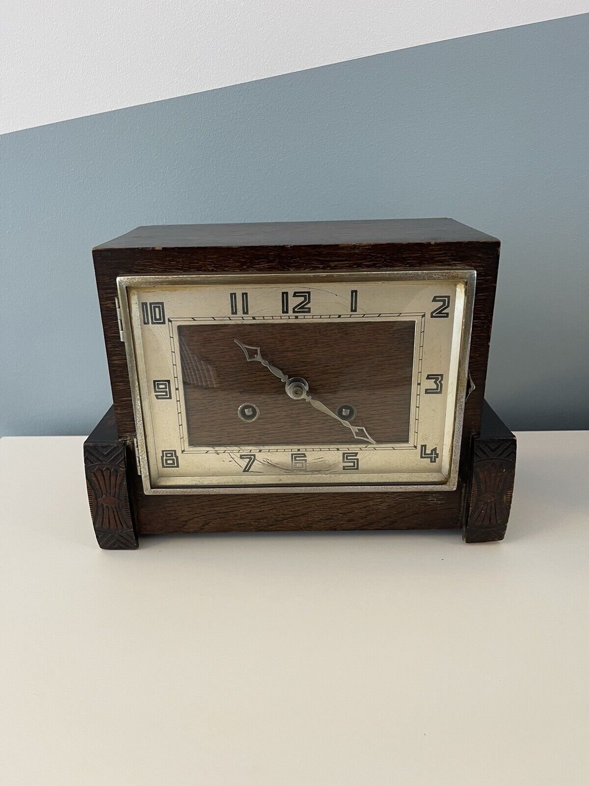 Sanders&Company Chime Vintage Wooden Mantle Clock Art Deco  SPARES/REP