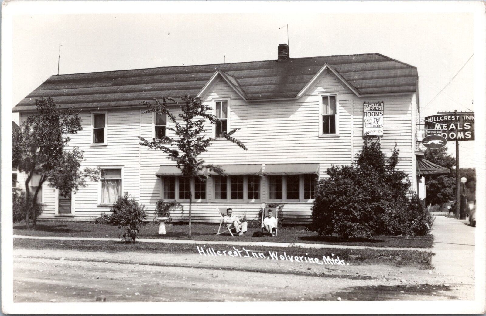 RPPC Hillcrest Inn, Wolverine, Michigan - 1940\'s Photo Postcard