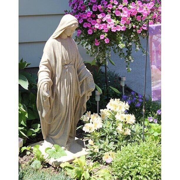 3' Tall Virgin Mary Statue Brown Outdoor Indoor Religious Garden Sculpture Lawn