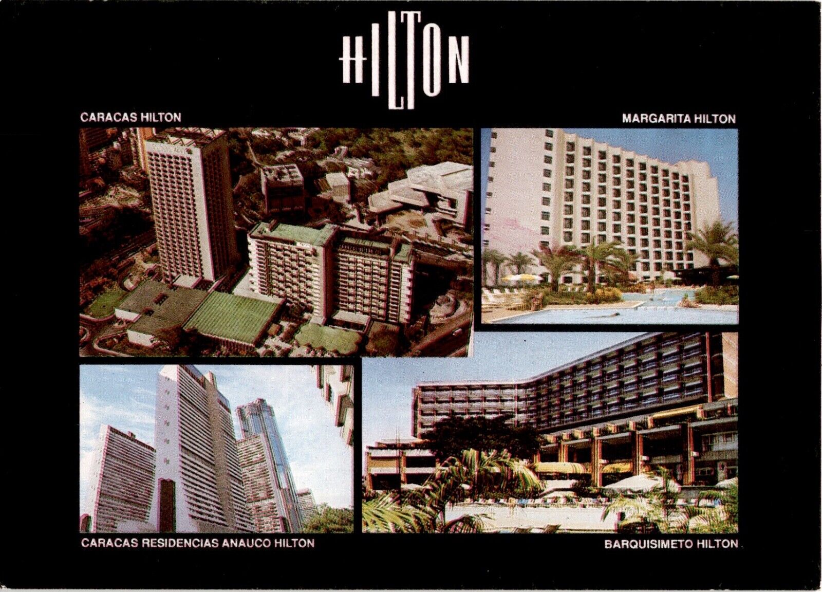 Vintage Postcard Hilton Hotels Venezuela Caracas Margarita Barquisimeto Anauco