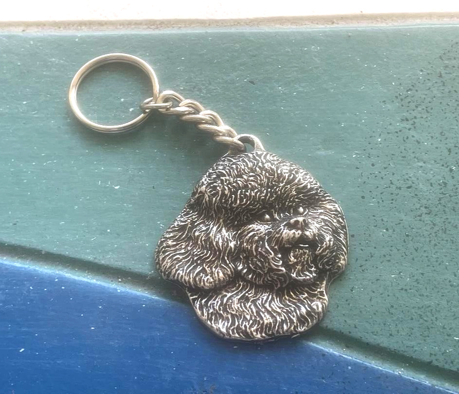 1 Bichon Frise Dog KEY CHAIN Pewter Made in USA