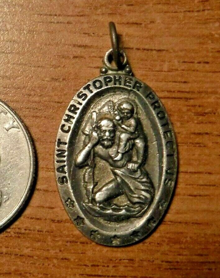 Vintage Sarah Coventry Sterling Silver St Christopher Catholic Medal #51