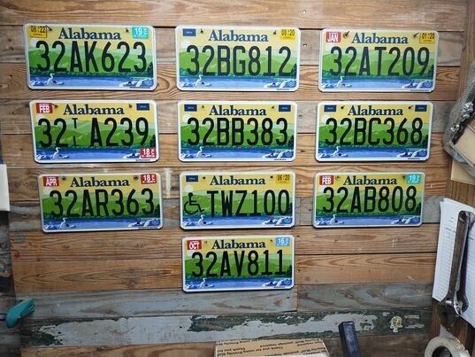 Alabama Lot of 10 Expired 2017 passenger green heron 32AK623