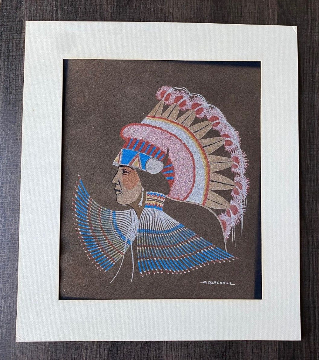 ARCHIE BLACKOWL CHEYENNE Silkscreen Native American Profile #2 - VGUC