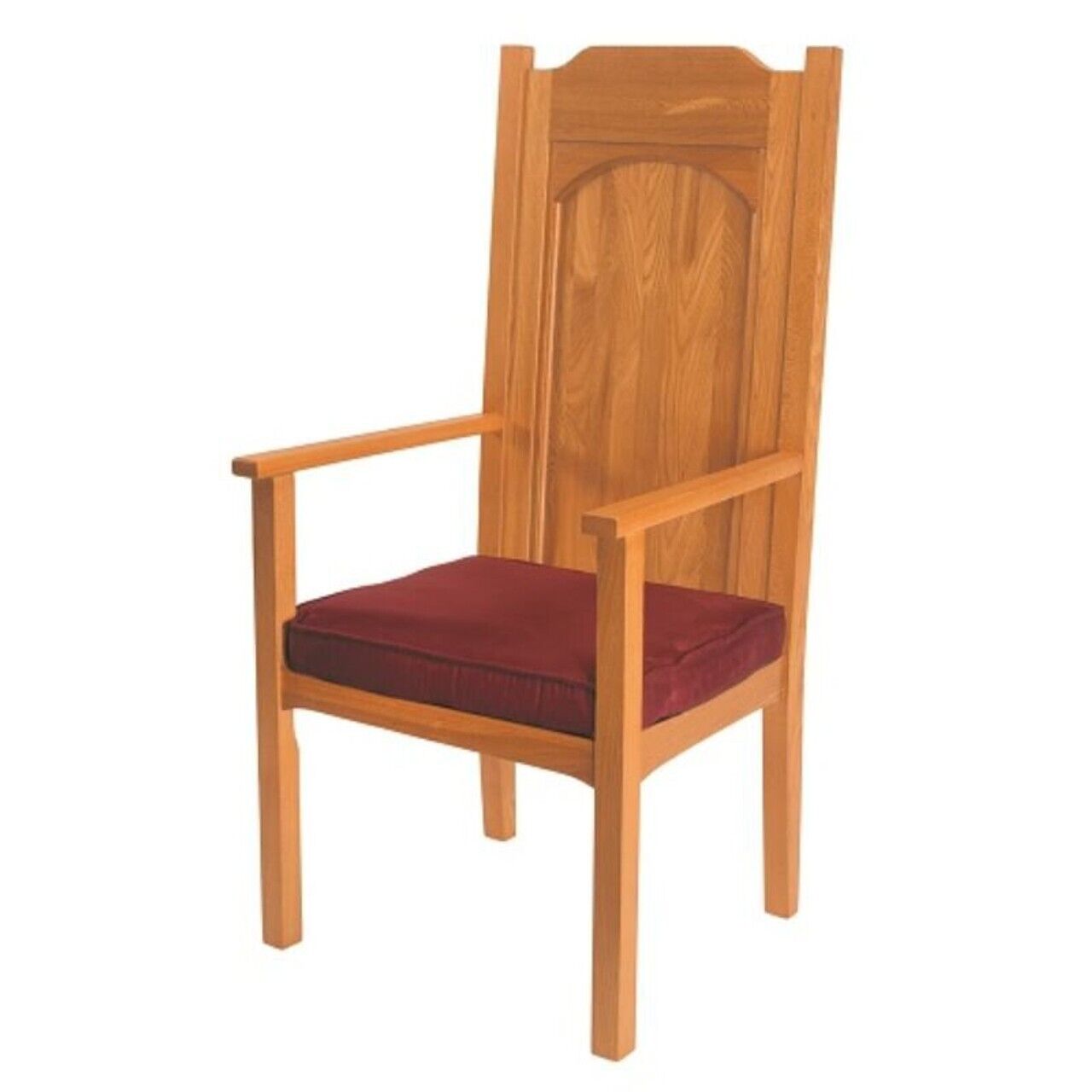 Medium Oak Stain Thomas More Maple Hardwood Celebrant Chair for Church Use 48 In