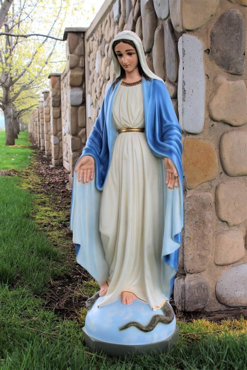 Mary Statue 36 inch Our Lady of Grace Indoor Outdoor Garden Decor Handpainted