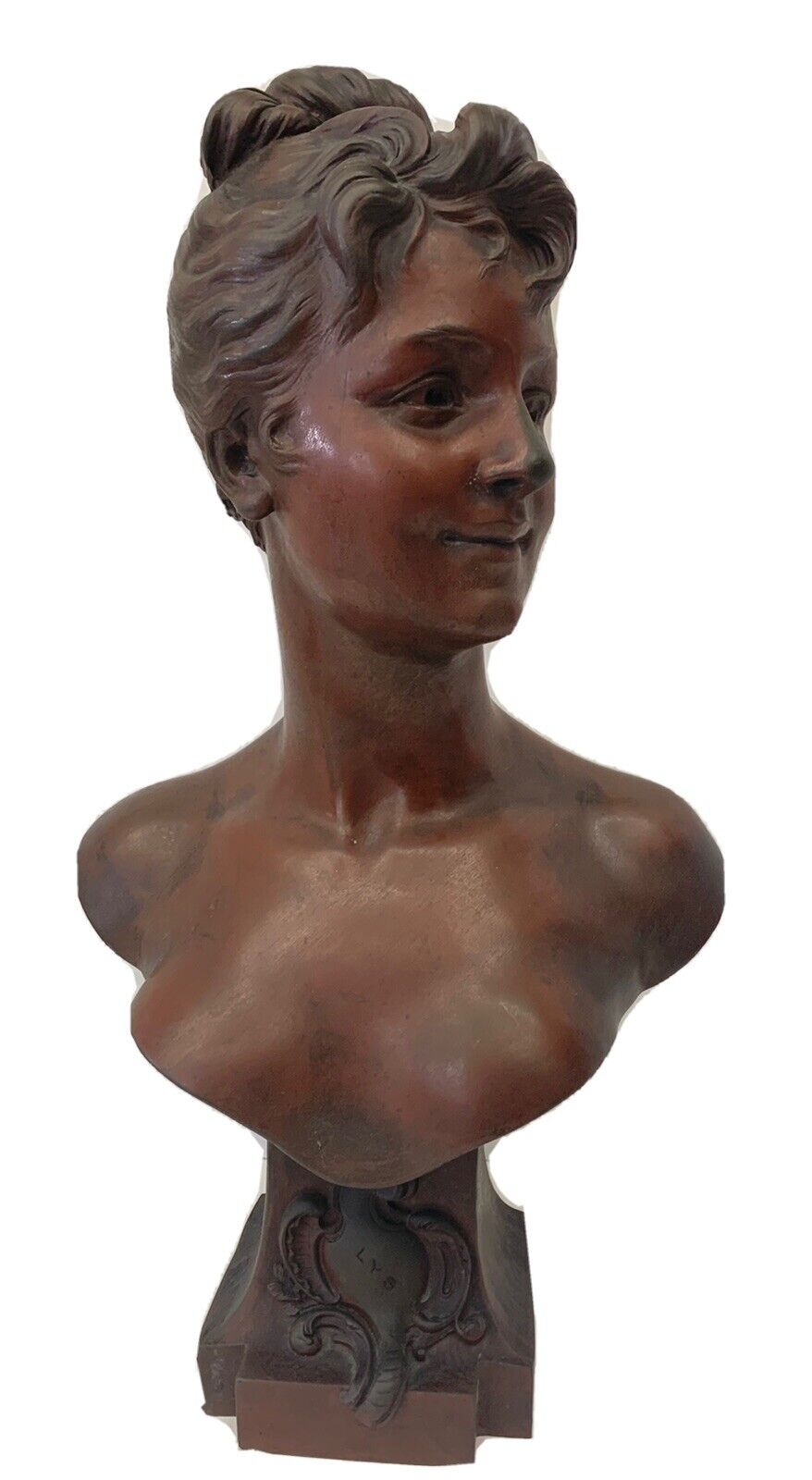 EMILE PINEDO FRENCH 19 CENTURY BRONZE 17'' HIGHT BUST   MAGNIFICENT