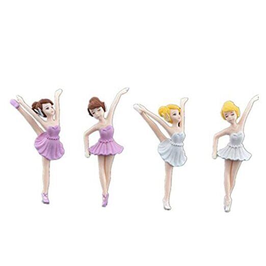 4 Pcs Dancing Ballerina Girl Figurine, Miniature Ballerina Girl Figure 