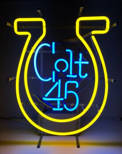 Colt 45 Beer Neon Light Sign Lamp 19x15 Beer Bar Pub Wall Window Decor