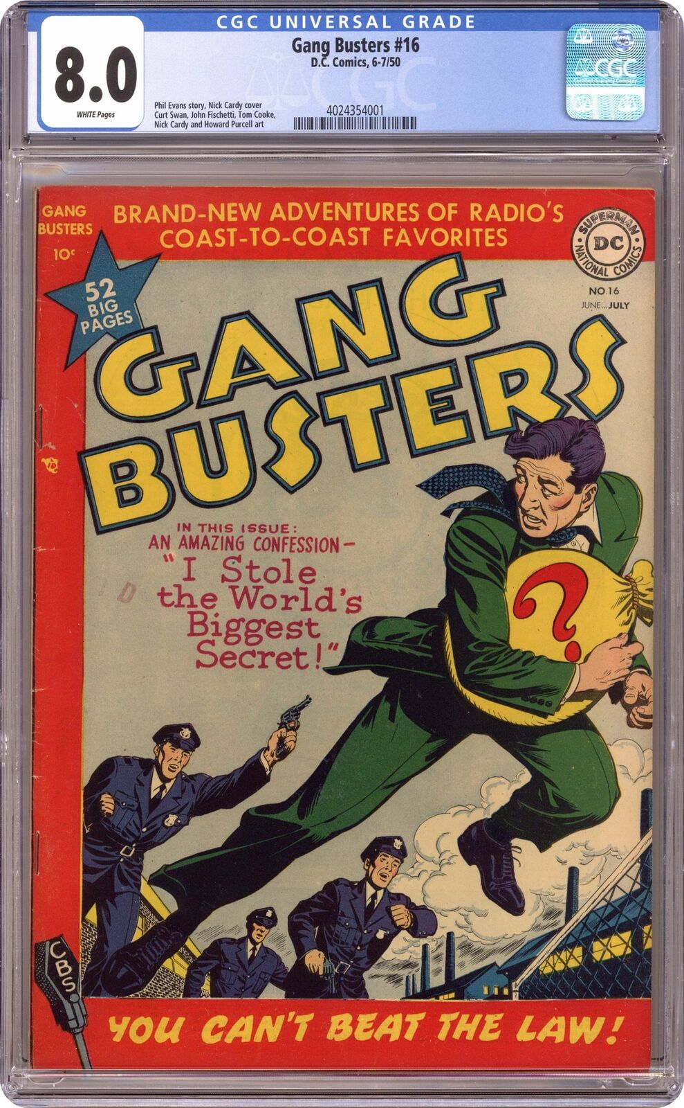 Gang Busters #16 CGC 8.0 1950 4024354001