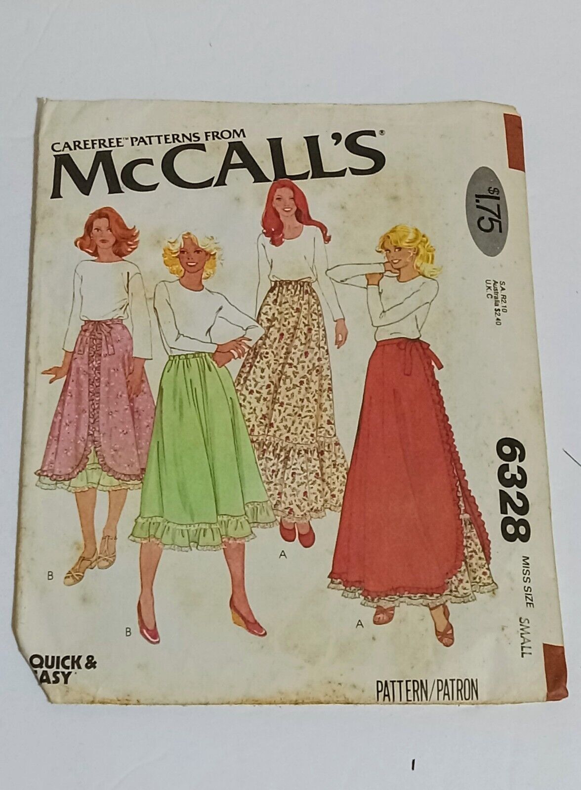 Vintage McCall's Pattern #6332 Misses Set of Skirts Size Small 1978 