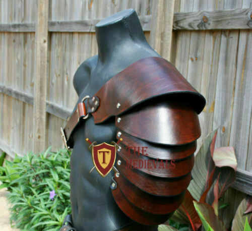 vintage leather medieval gladiator Knight armor pauldrons