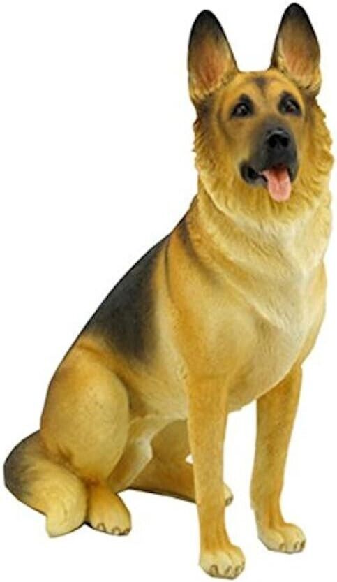 Brown Polystone German Shepherd Dog Animal Lover Centerpiece Figurine