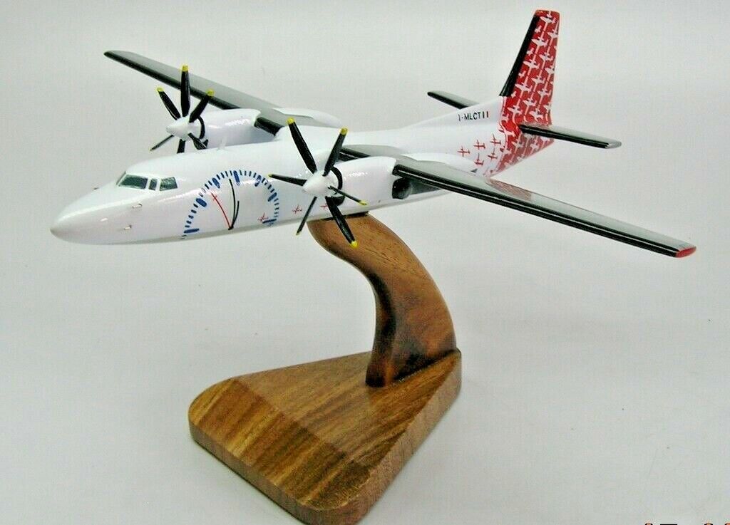 Fokker 50 Miniliner F50 Airplane Desktop Replica Wood Model  NEW