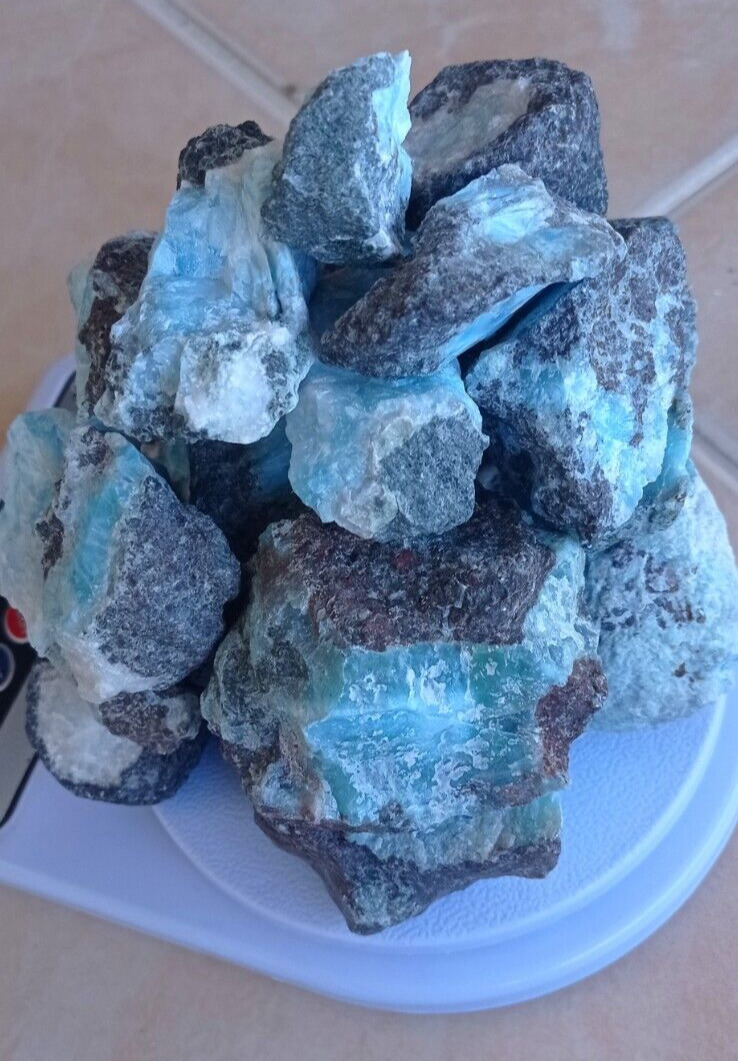 Larimar AAA+ : 2,532g Deep Blue Rock Large Gemstone Cabochon Dominican Republic