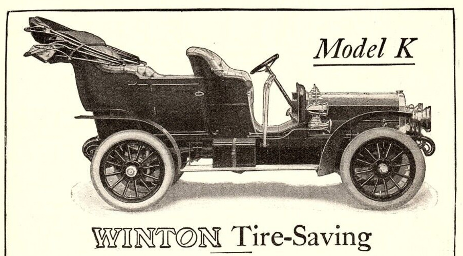 1906 WINTON MODEL K MOTOR CAR AUTOMOBILE & PEERLESS VINTAGE ADVERTISEMENT Z351