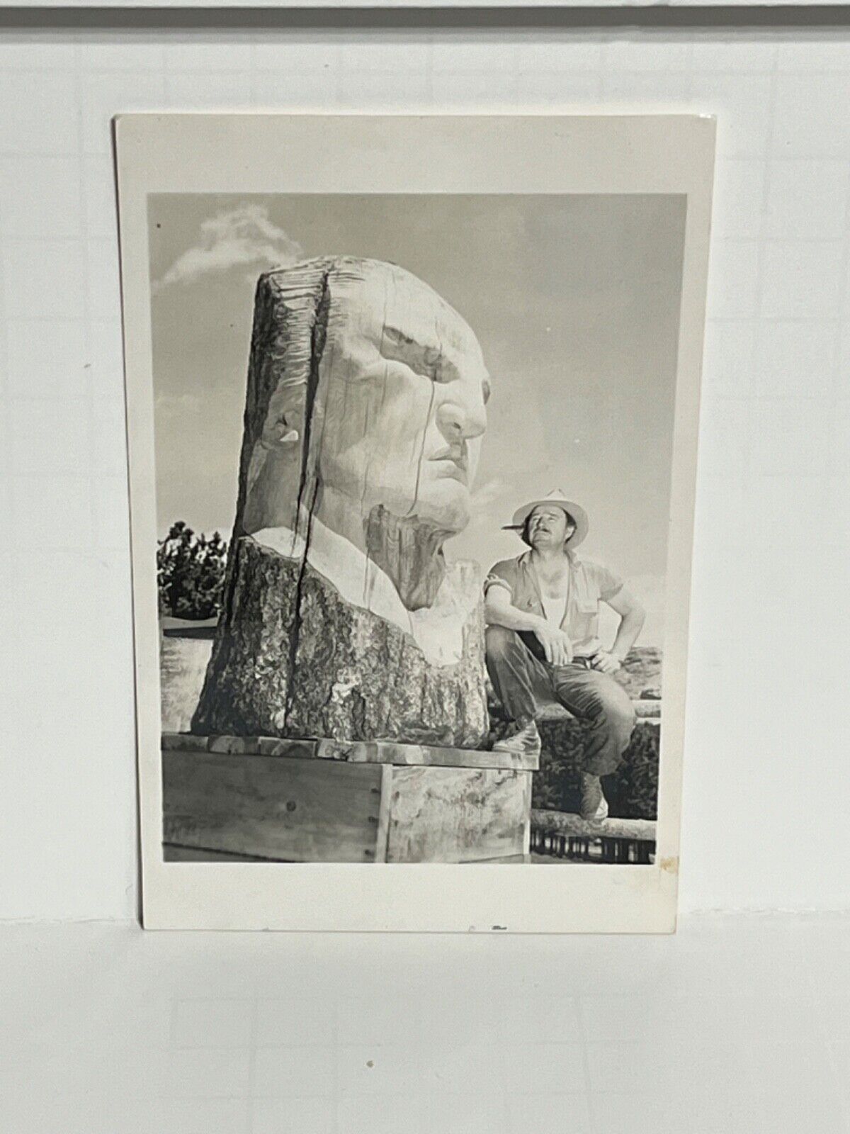 Postcard RPPC Sculpture Crazy Horse Artist Korczak Ziolkowski  c1955 A27