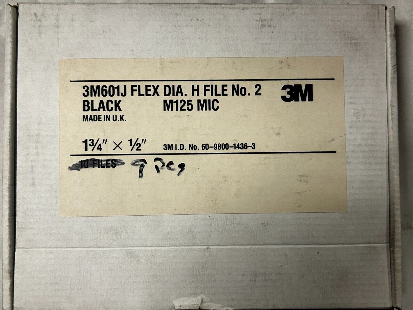 MACHINIST AucStd 3M -  9 Diamond H Files Black No 2 M125 Set in Box 601J