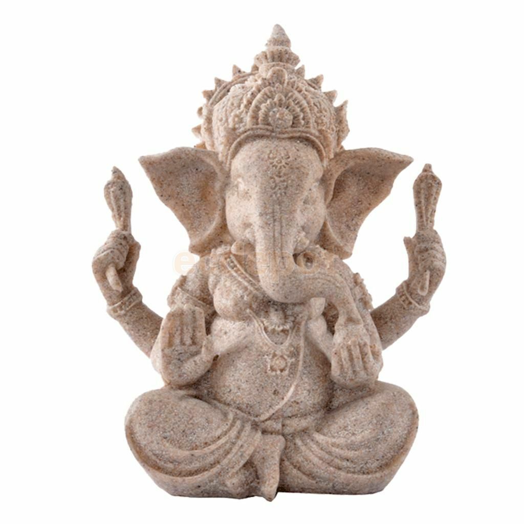 Elephant God Statue Hand made Carved Wooden Buddha Ganesh Hindu Vintage wood