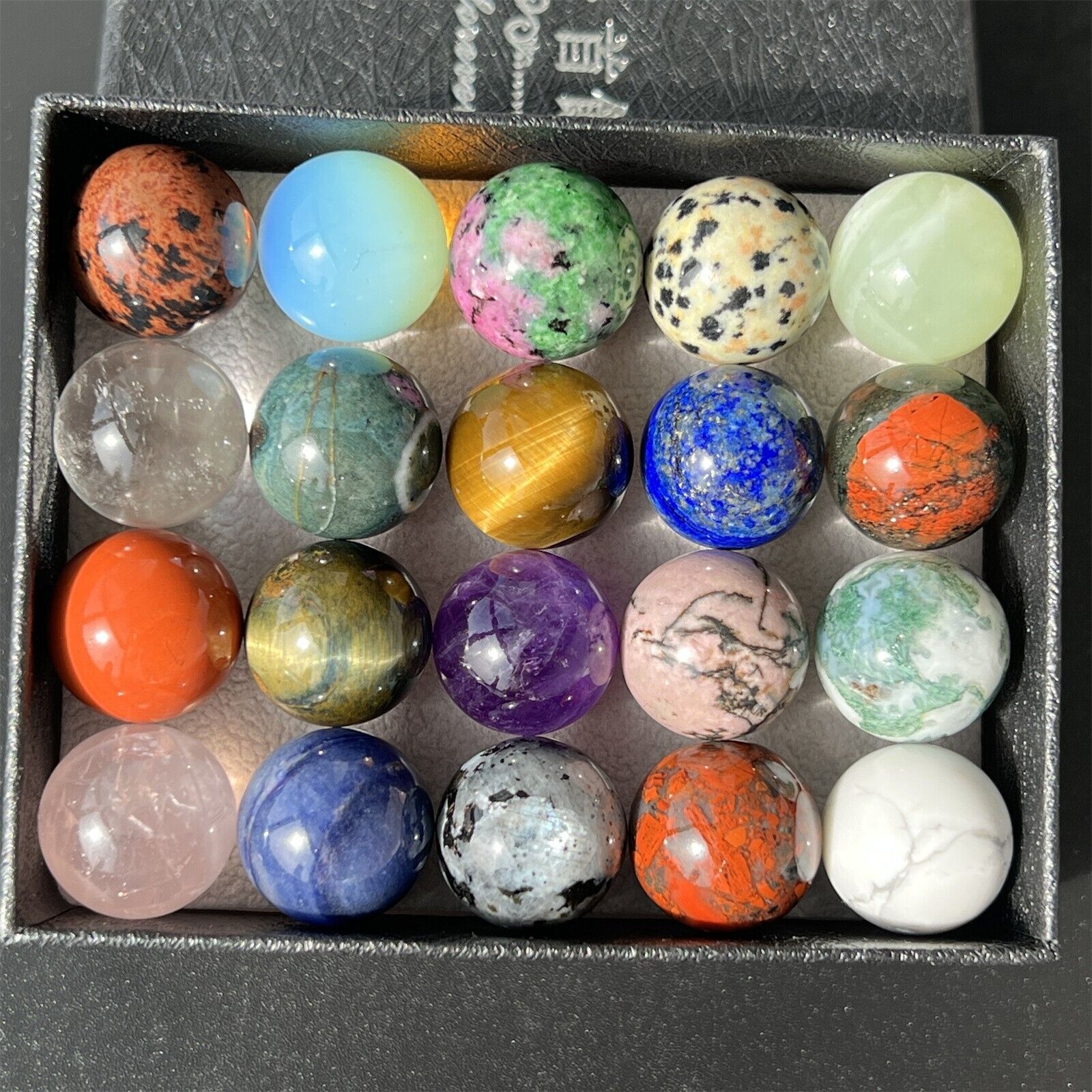 10pcs natural Mixed Sphere quartz crystal carved gem ball gift healing 15mm+
