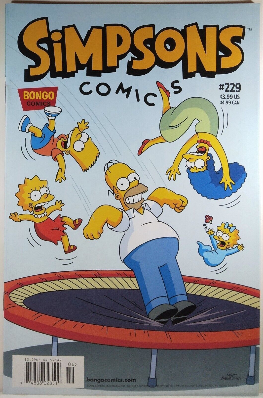 💥 SIMPSONS COMICS #229 NEWSSTAND VARIANT BONGO COMICS 2016 SCARCE Futurama