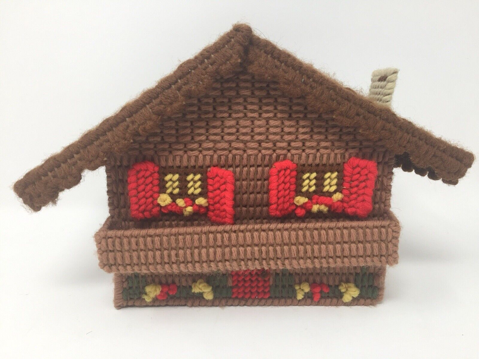 Mary Maxim Musical Village Needlepoint Swiss Chalet Music Box Pre-made NOT Kit 