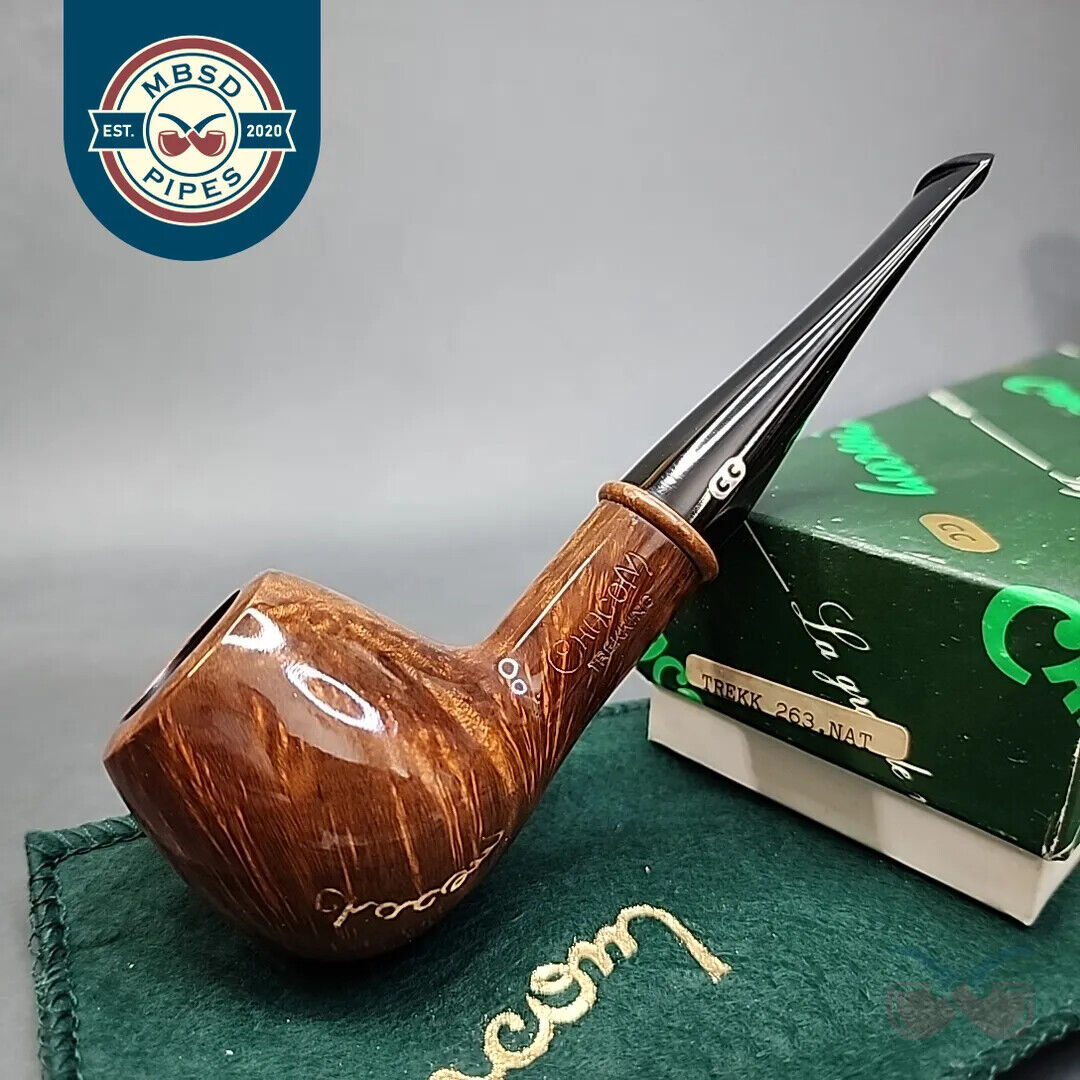 Chacom Trekking 263 Smooth Straight Apple Estate Briar Pipe Unsmoked, 9mm Adapte