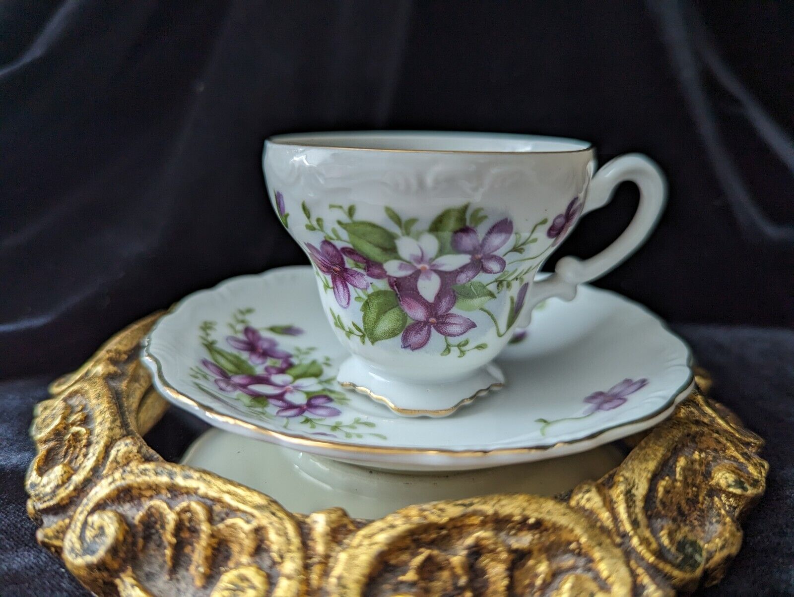 Vintage Tea cup And Saucer With Gold Trim