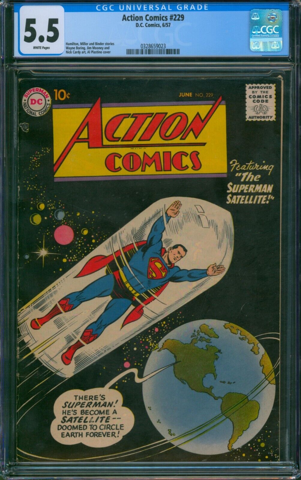 Action Comics #229 ⭐ CGC 5.5 White Pgs ⭐ Rare Superman Silver Age DC Comic 1957