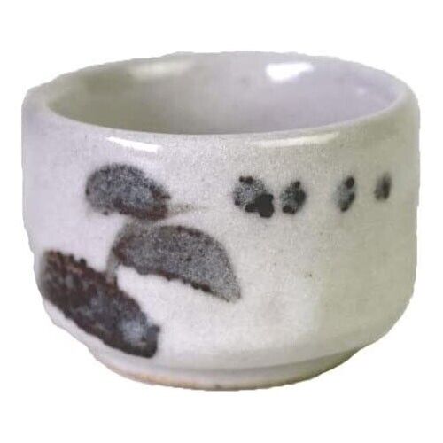 Mino yaki Guinomi Japanese Pottery sake cup Handcraft Shiro Shino Ashi Japan F/S
