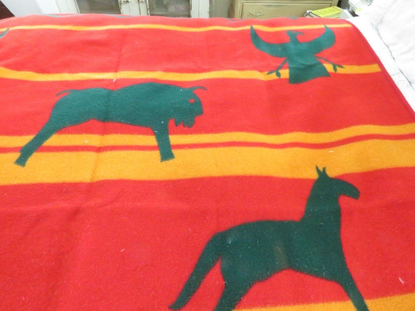 Vintage Double sided Pendleton Beaver State Wool Southwestern Thick Blanket