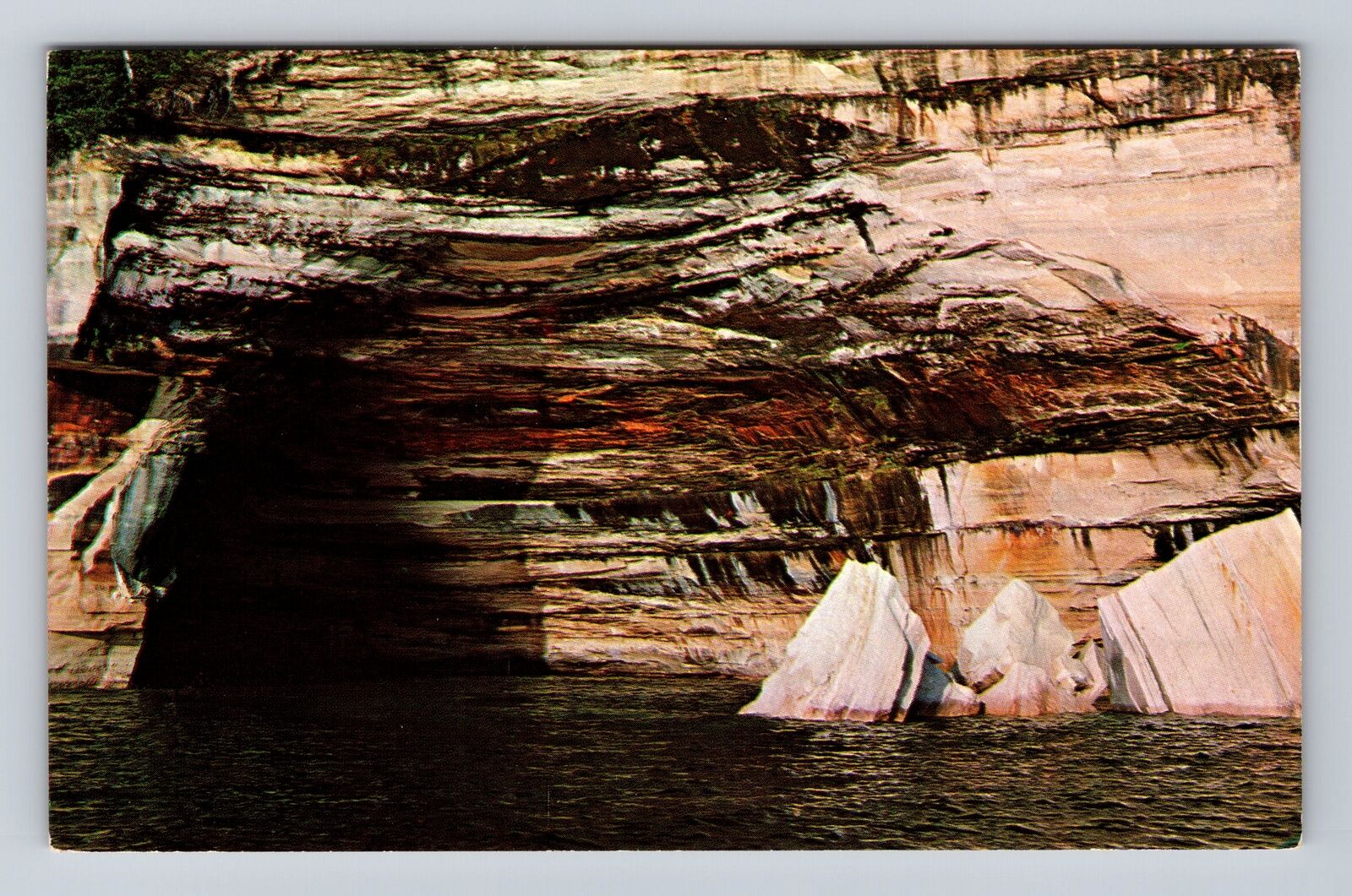 Munising MI- Michigan, Rainbow Cave, Antique, Vintage Souvenir Postcard